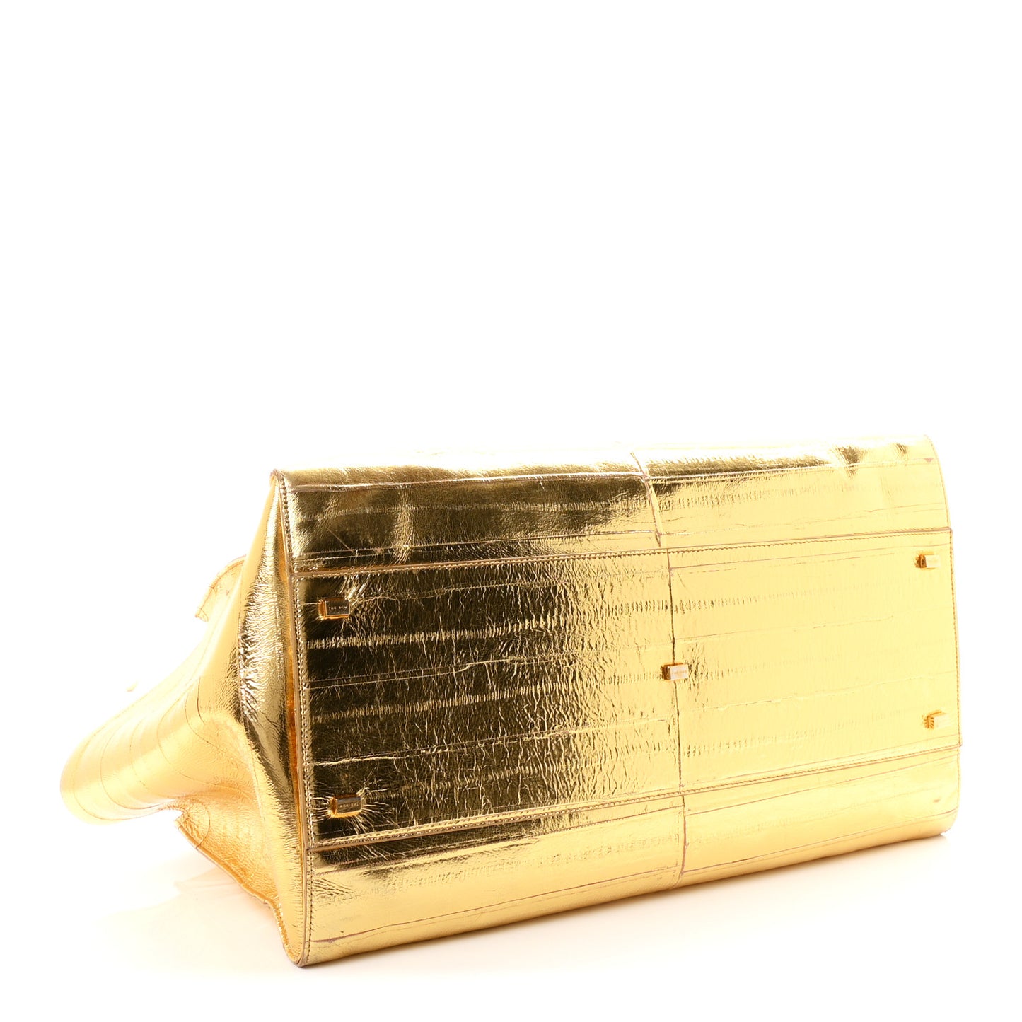 Metallic Calfskin Geo Margaux Bag Gold