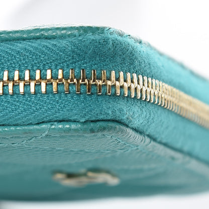 Chanel Caviar Quilted Zip Coin Purse Turquoise 11 of 11
