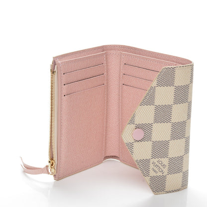 Louis Vuitton Damier Azur Victorine Wallet Rose Ballerine 5 of 6