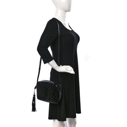 Saint Laurent Patent Calfskin Matelasse Monogram Lou Camera Bag Black 2 of 9