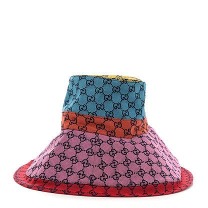 Gucci Monogram Multicolor Wide Brim Hat M Pink Multicolor 5 of 10