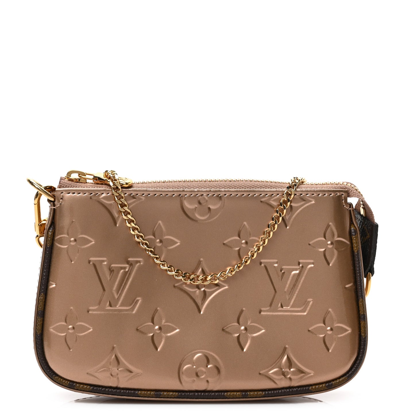 Metallic Vernis Mini Pochette Accessories Rose Gold