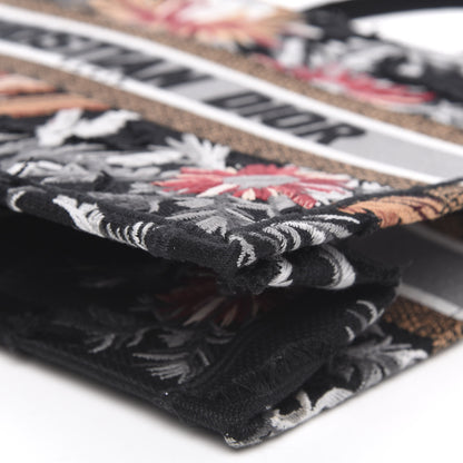 Christian Dior Canvas Embroidered Medium Camouflage Flowers Book Tote Black Multicolor 11 of 11