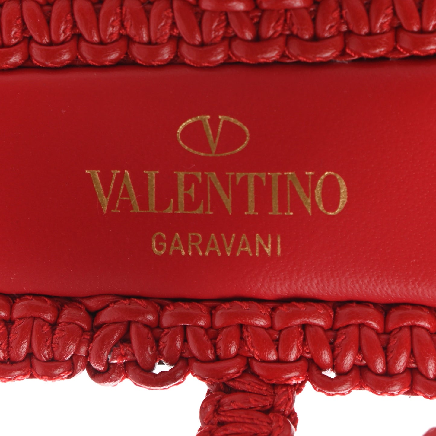 Calfskin Macrame Roman Stud Thong Sandals 37.5 Rosso