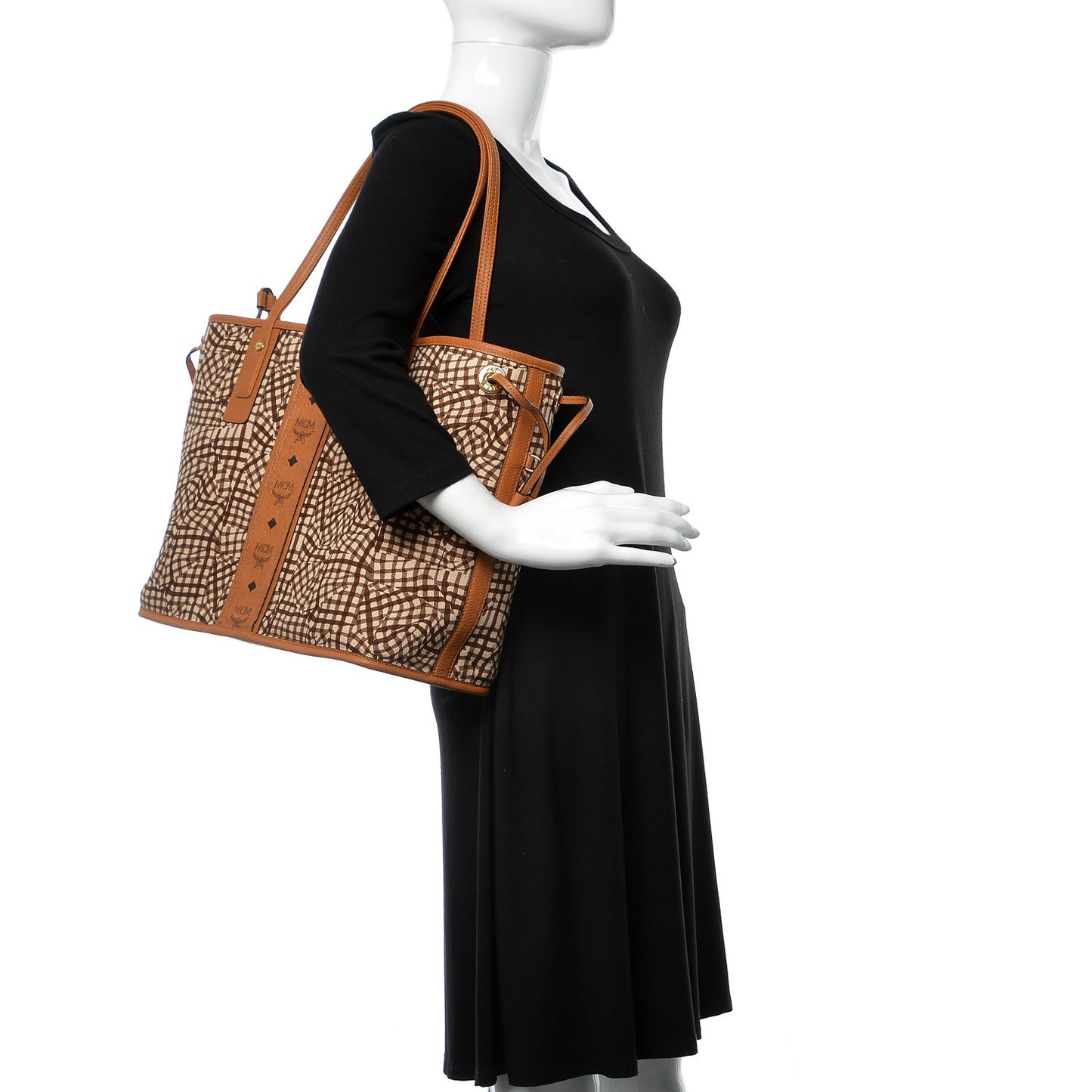 Calfskin Medium Liz Reversible Shopper Tote Cognac