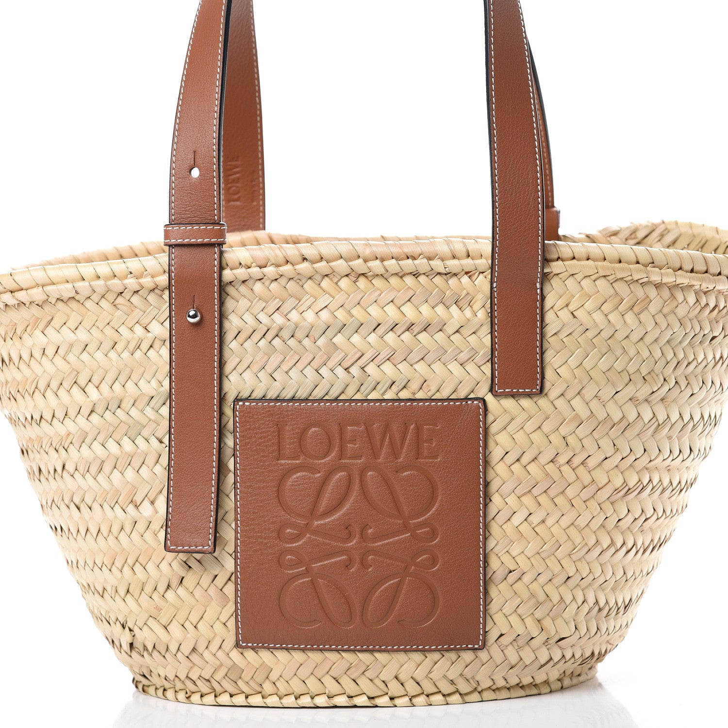 Loewe Raffia Basket Tote Bag Natural Tan 6 of 8