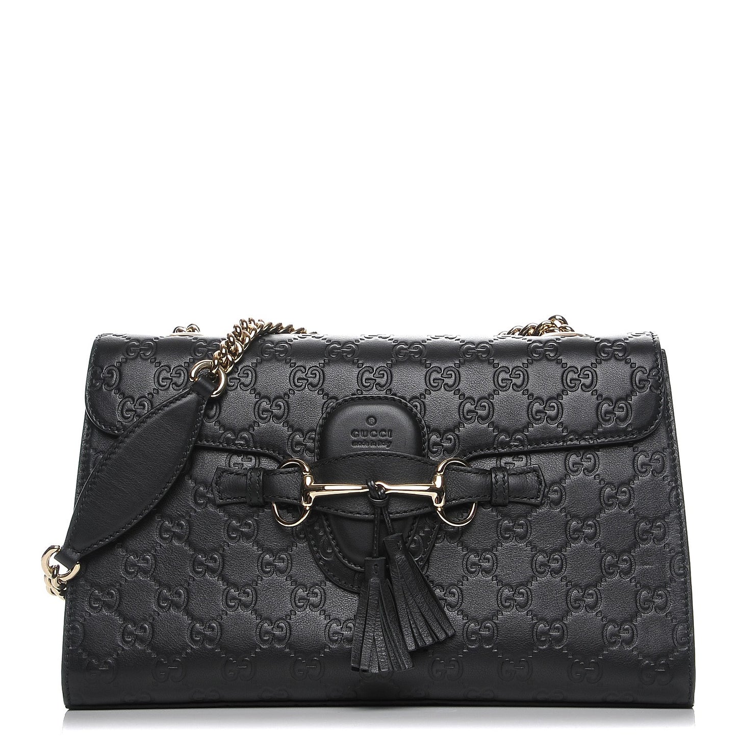 Guccissima Medium Emily Chain Shoulder Bag Black