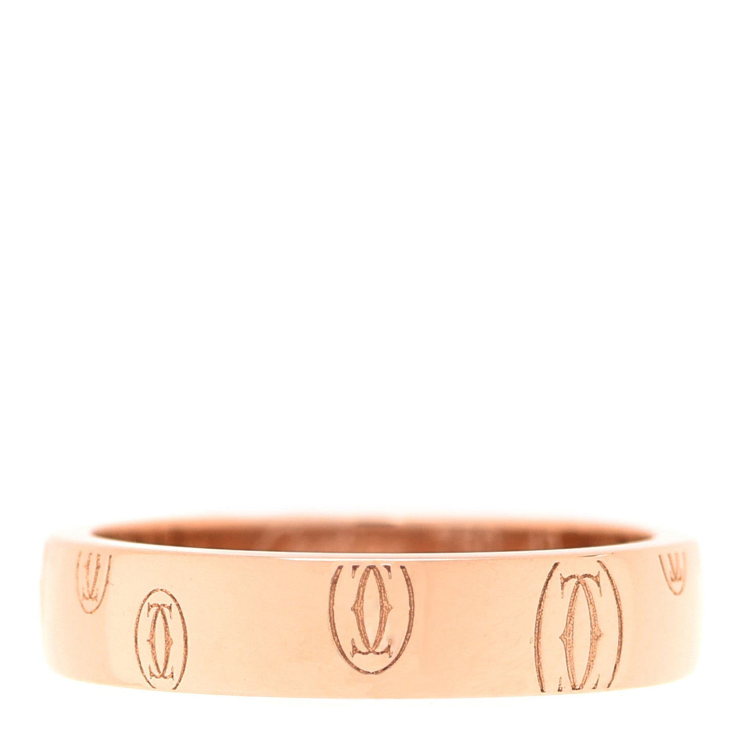18K Pink Gold 4mm Happy Birthday Band Ring 49 5