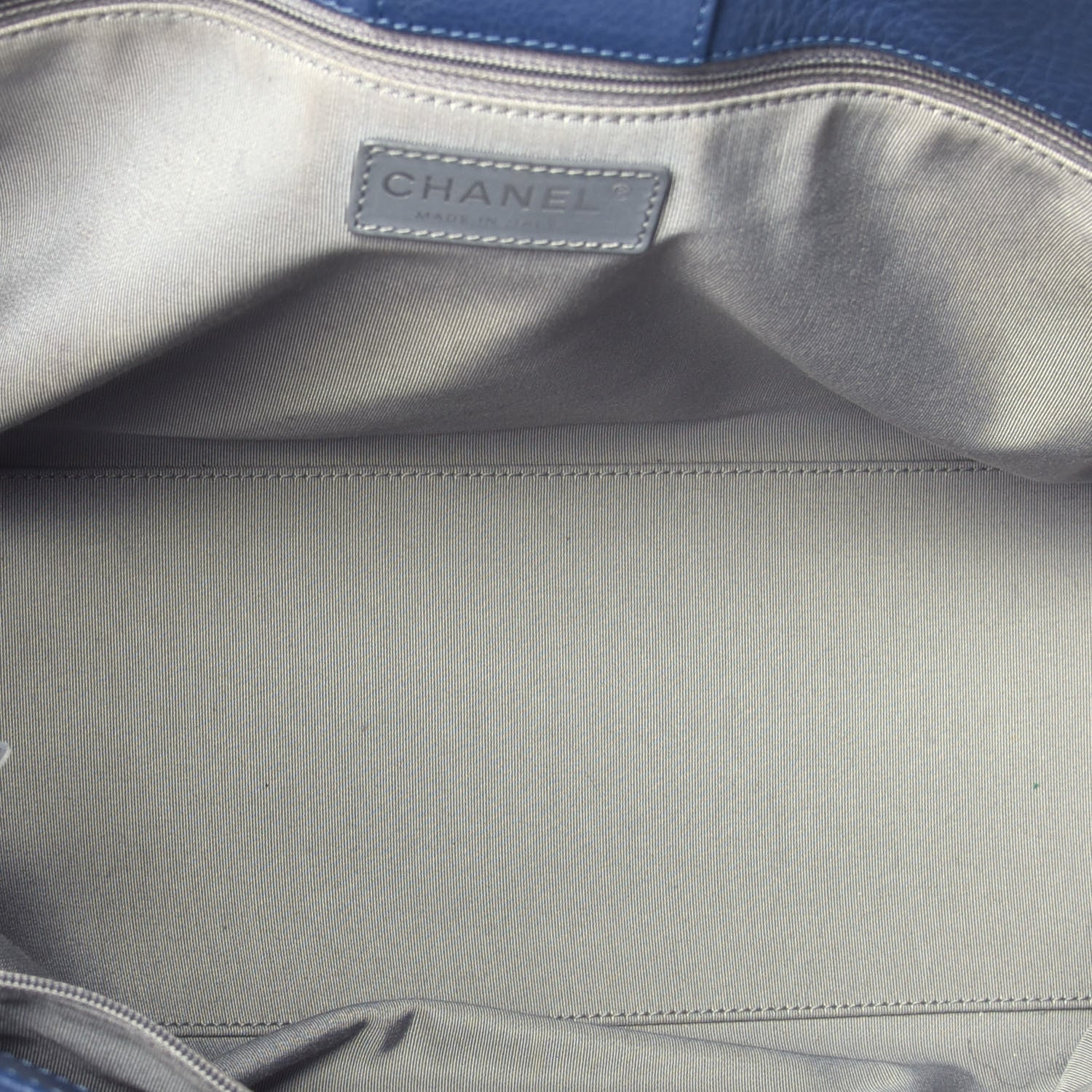 Chanel Calfskin Cerf Executive Shopper Tote Blue 6 of 10