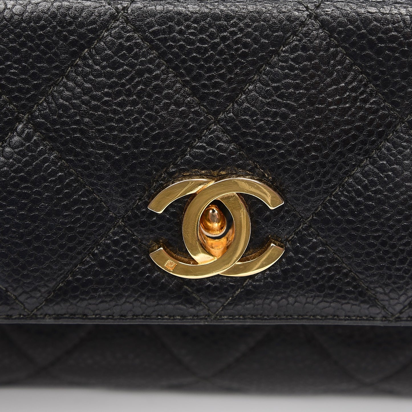 Caviar Quilted Camera Case Black