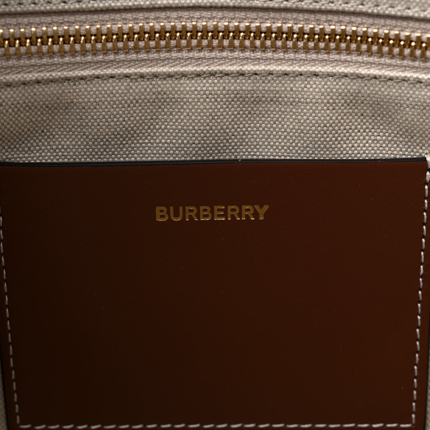 Canvas Smooth Calfskin Horseferry Print Small Freya Tote Natural Tan