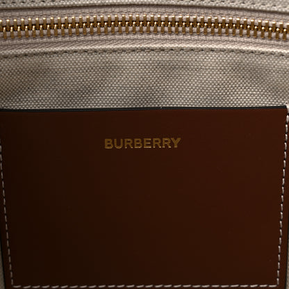 Burberry Canvas Smooth Calfskin Horseferry Print Small Freya Tote Natural Tan 6 of 8