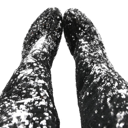 Louis Vuitton Sequin Donna High Boots 38 Black 2 of 8