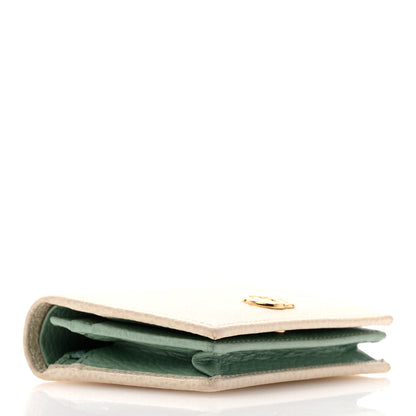 Gucci Dollar Calfskin Bi- Color GG Marmont Card Case Oatmeal Light Green 4 of 9