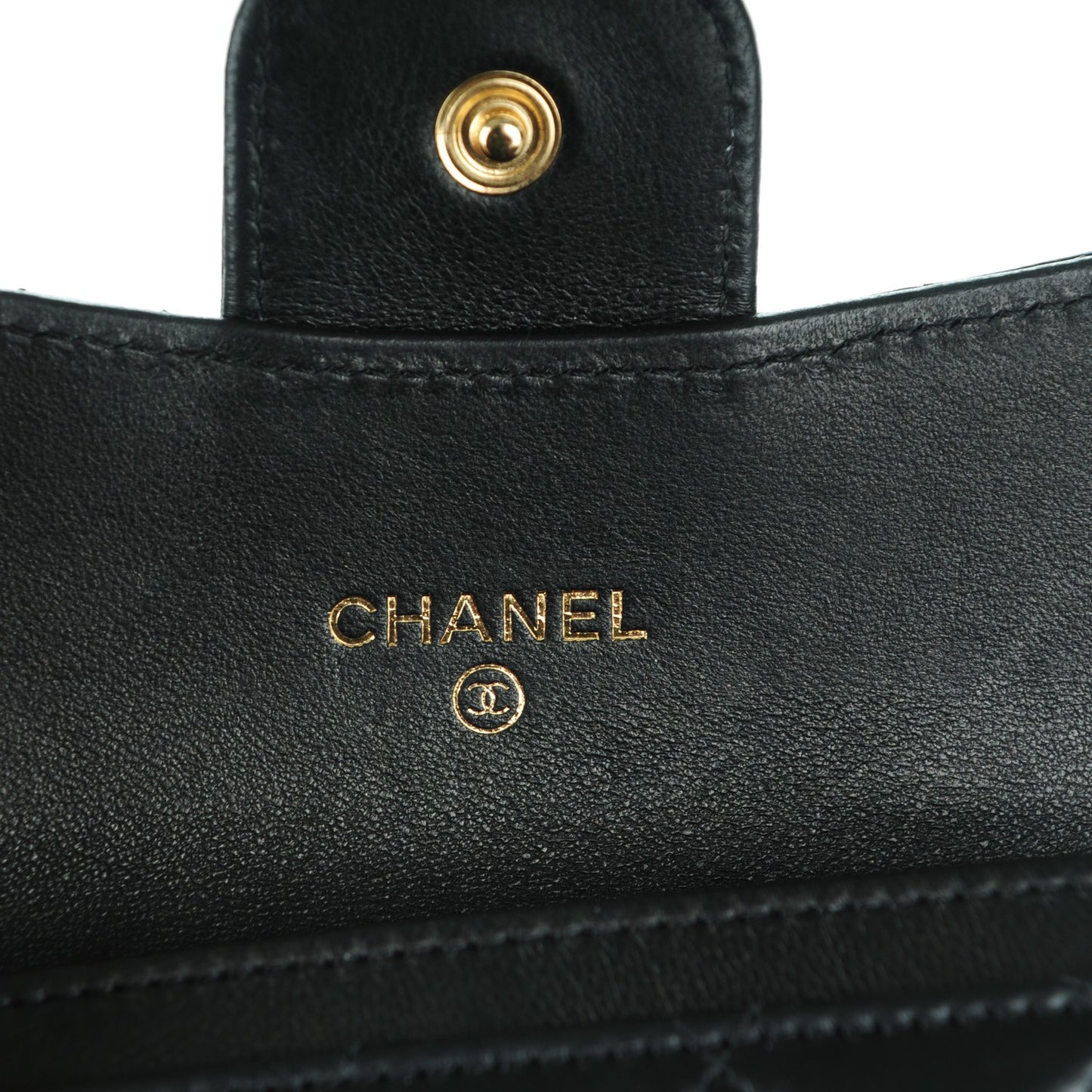 Aged Calfskin Quilted Reissue Flap Card Holder Black