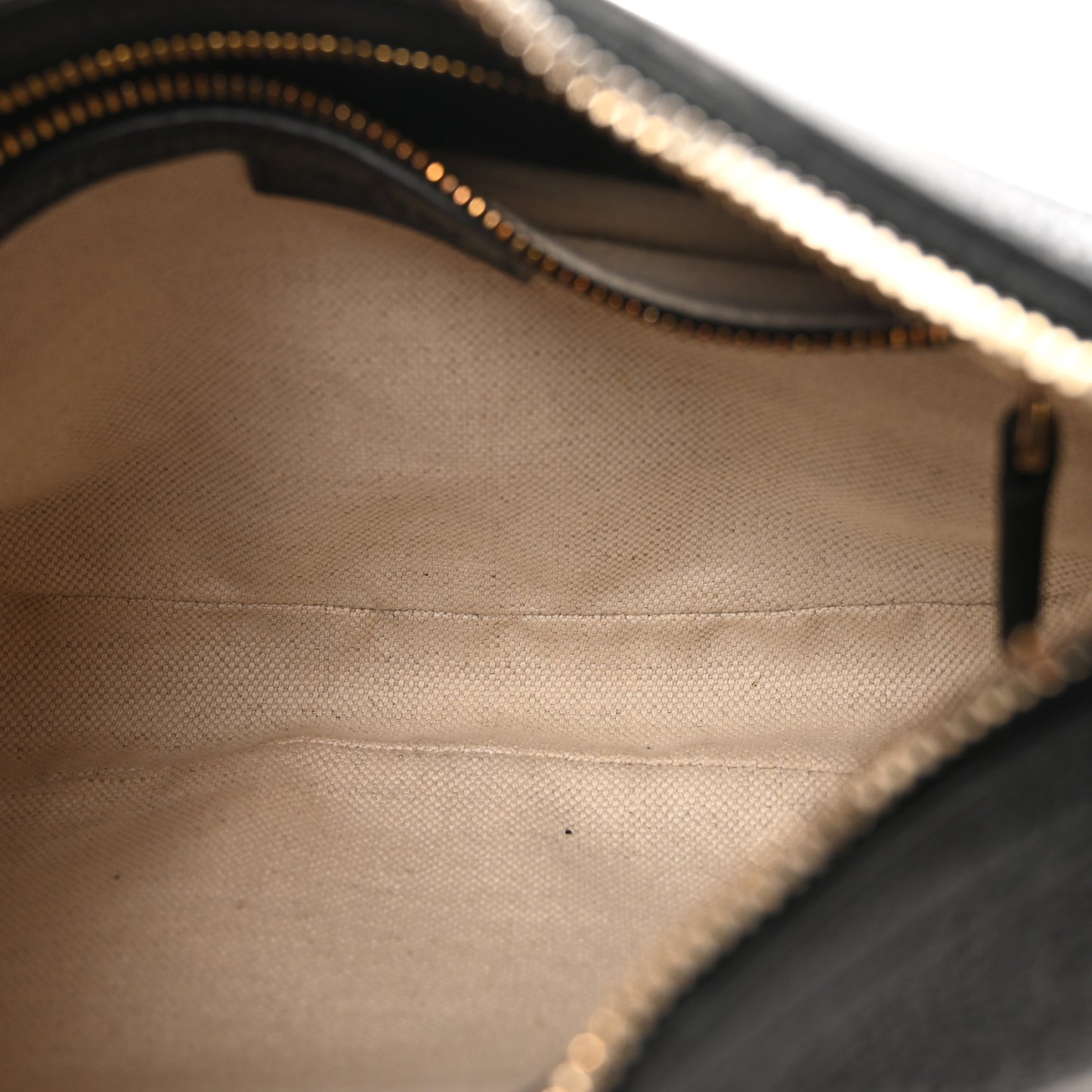 GG Grainy Calfskin Emblem Small Half Moon Shoulder Bag Black
