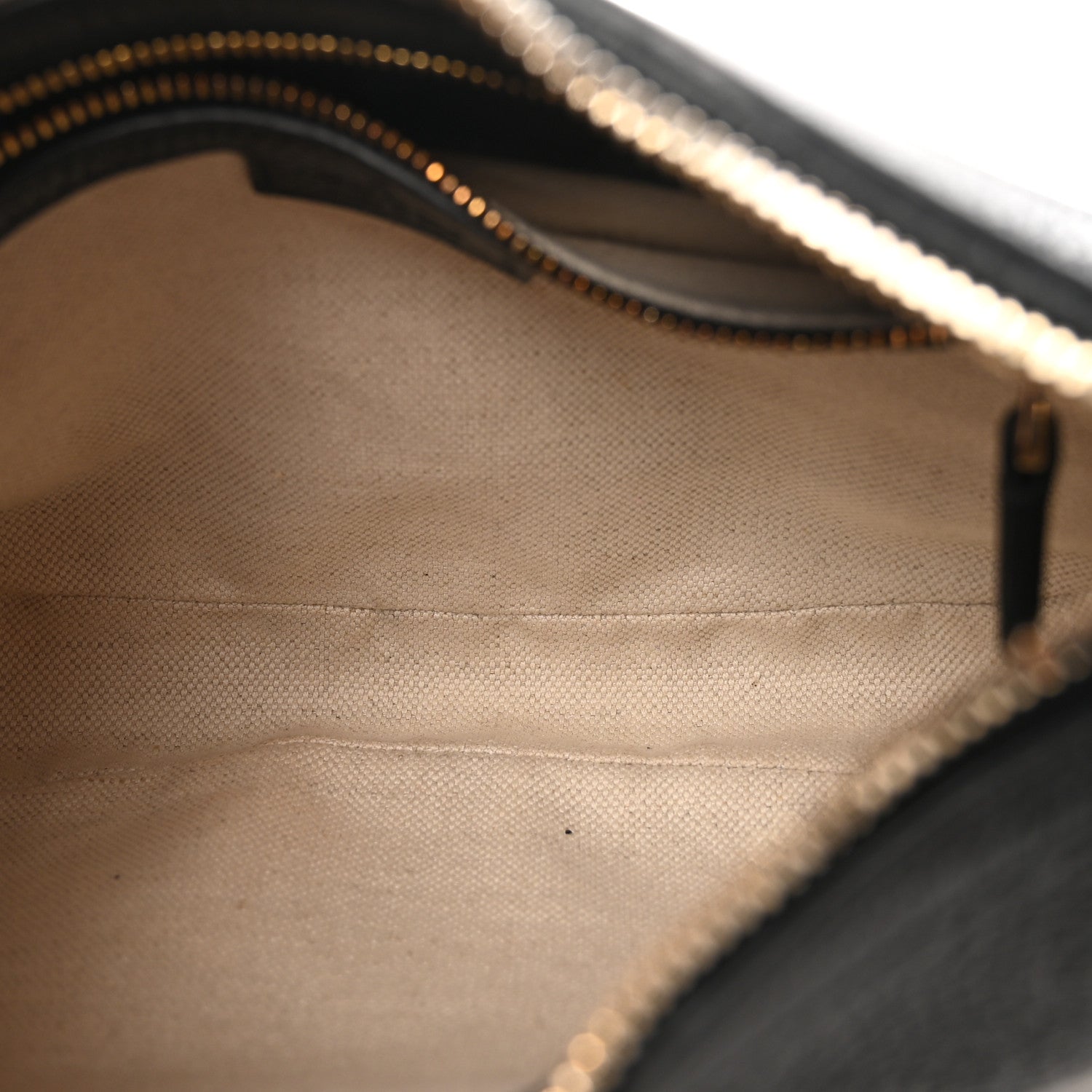 Gucci GG Grainy Calfskin Emblem Small Half Moon Shoulder Bag Black 5 of 10