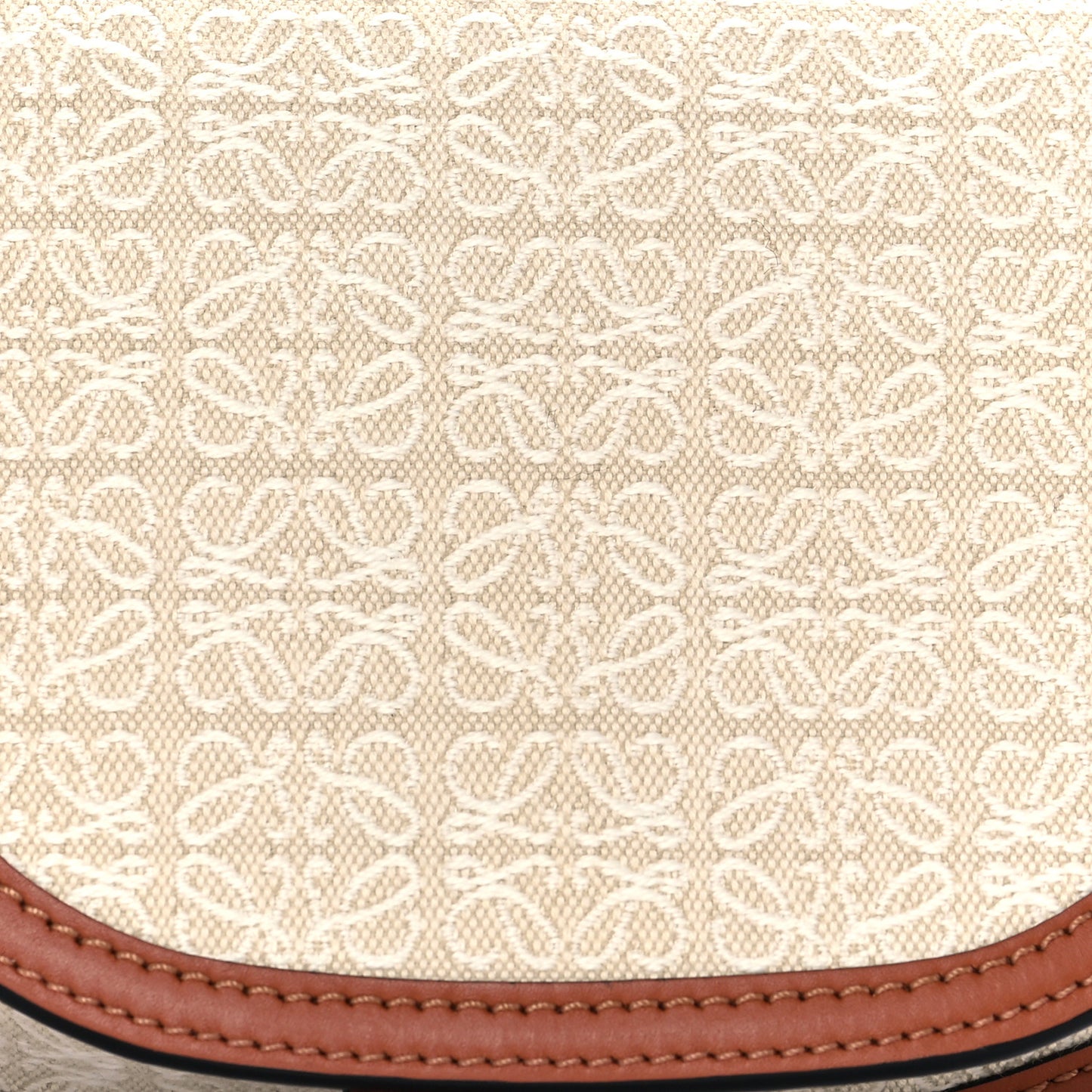 Calfskin Canvas Anagram Mini Gate Dual Bag Ecru Tan