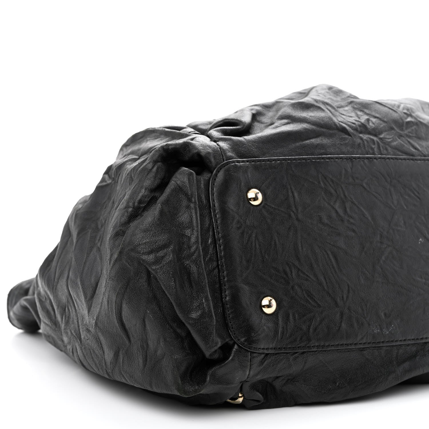 MCM Calfskin Chain Hobo Black 8 of 10