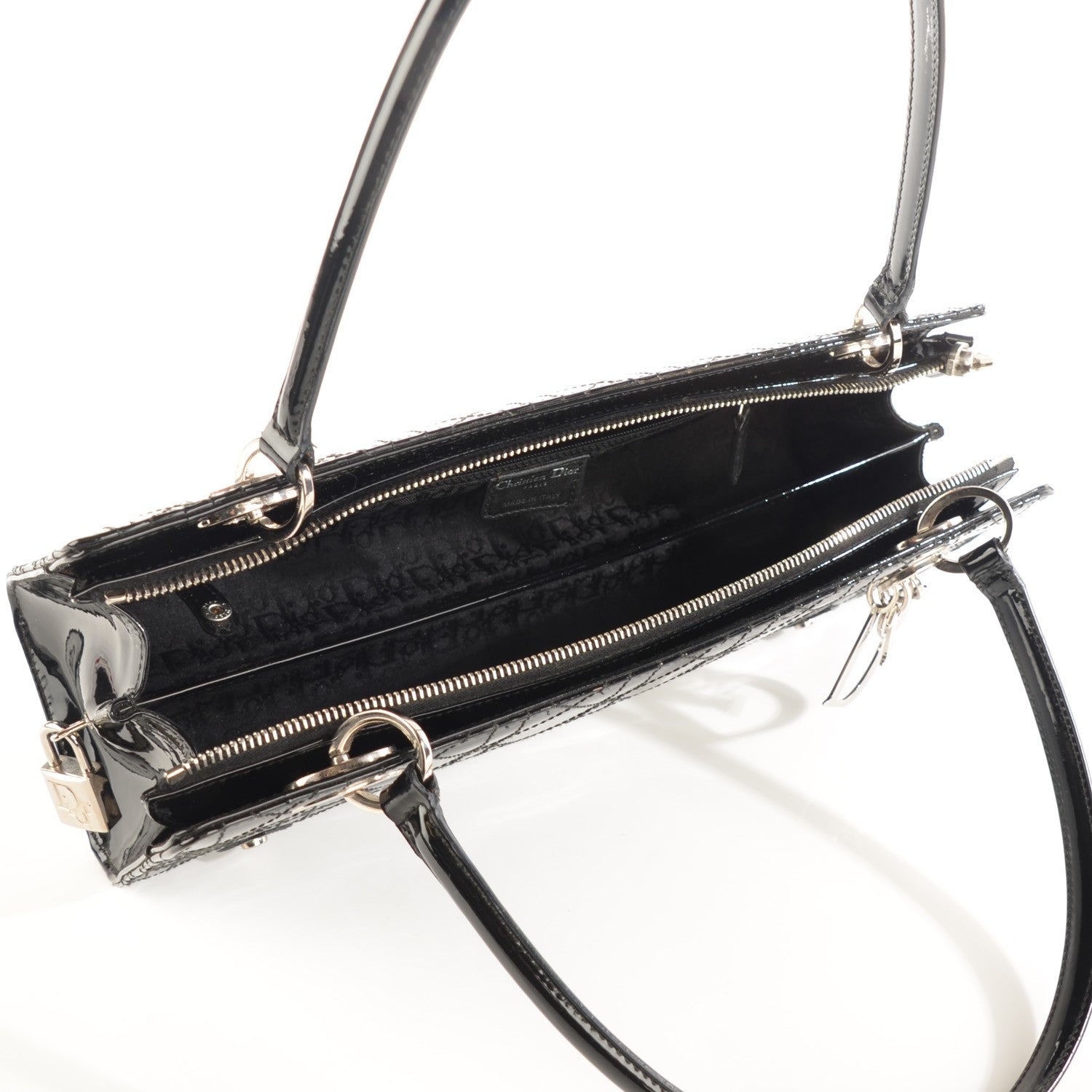 Christian Dior Patent Cannage Stitched East West Lady Dior Black 7 of 7