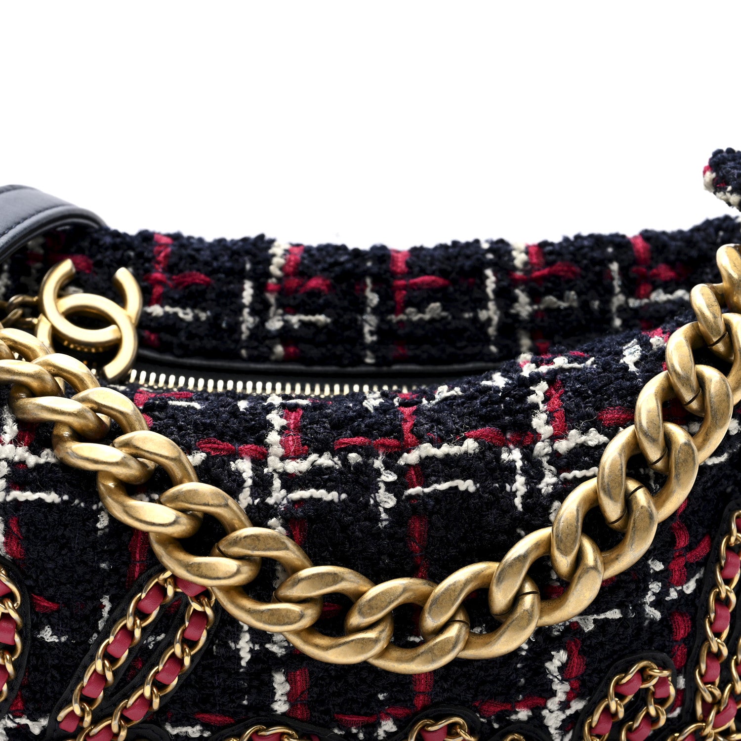 Chanel Tweed Calfskin Signe Hobo Navy Multicolor 8 of 10