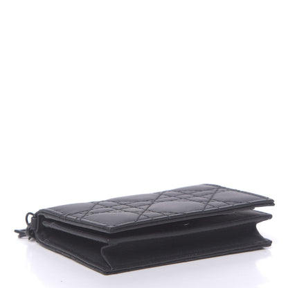 Christian Dior Ultra Matte Calfskin Small Lady Dior Flap Card Holder Black 4 of 8