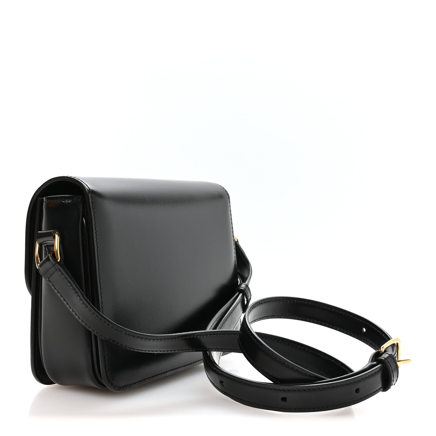 Celine Shiny Calfskin Teen Triomphe Black 3 of 12