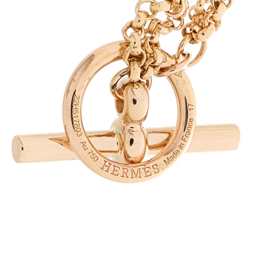 Hermes 18K Rose Gold Diamond Clou d'H Bracelet 3 of 4