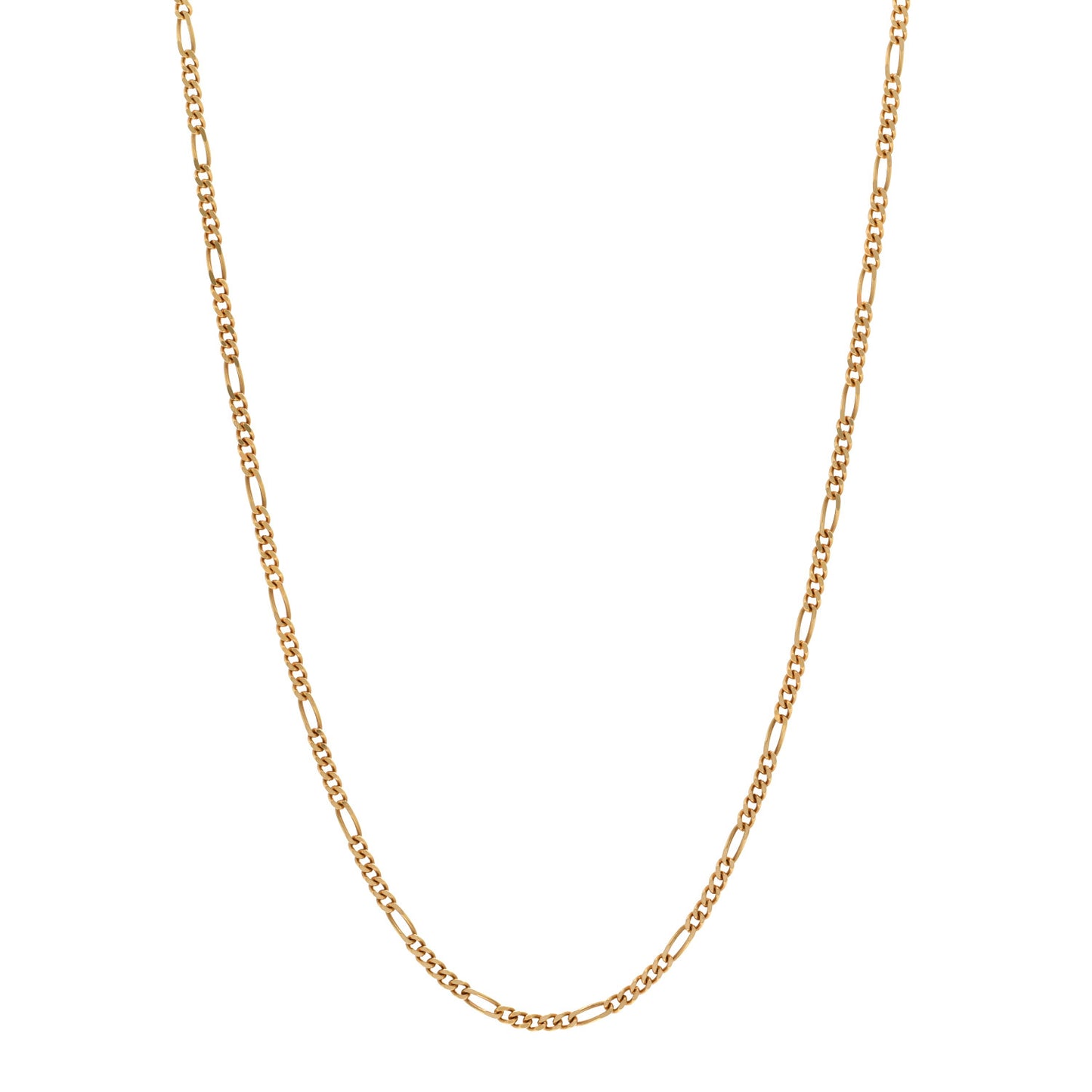 18K Yellow Gold Figaro Chain Necklace 16"