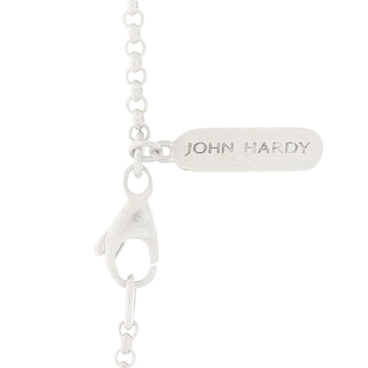 John Hardy Sterling Silver Black Sapphire Small Bamboo Round Pendant Necklace 4 of 5