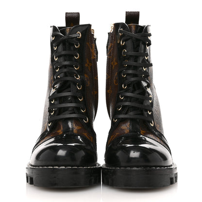 Louis Vuitton Patent Calfskin Monogram Star Trail Ankle Boots 37.5 Black 3 of 11