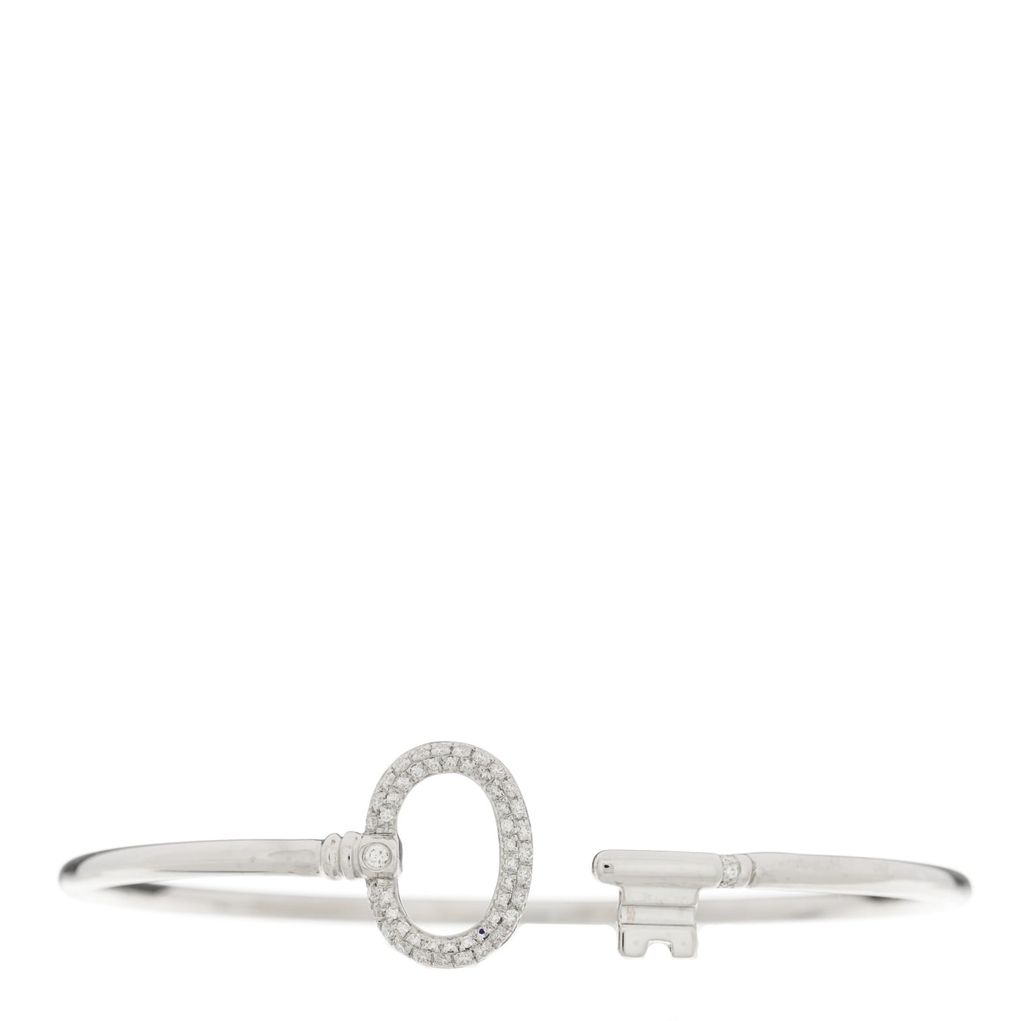 18K White Gold Diamond Keys Wire Bracelet