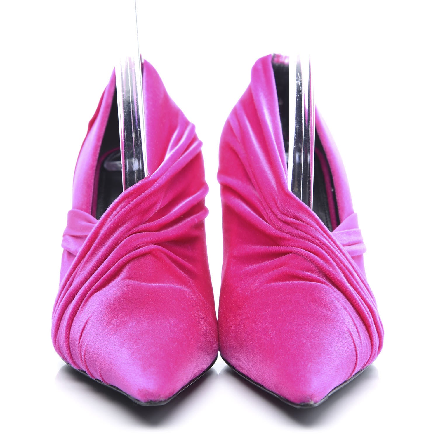 Balenciaga Stretch Velvet Knife Pointed Pumps 38 Rose Fuchsia 2 of 8