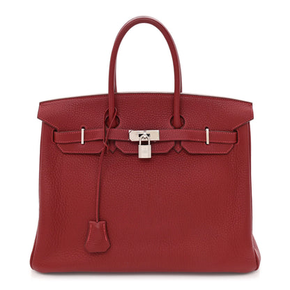 Hermes Taurillon Clemence Birkin 35 Rouge Vif 1 of 11