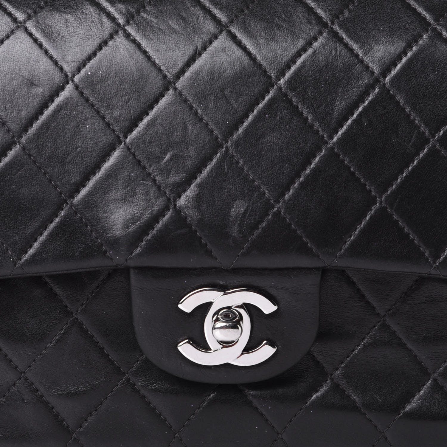 Chanel Lambskin Quilted Medium Double Flap Black 8 of 12
