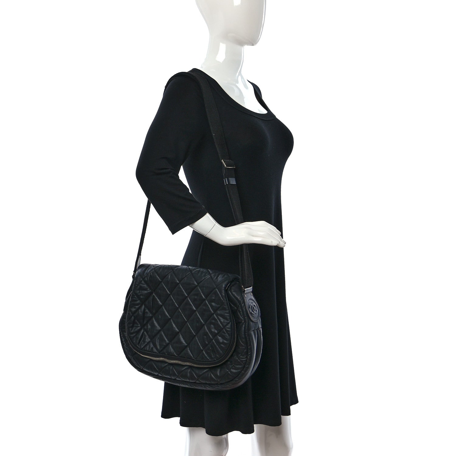 Chanel Nylon Quilted Coco Cocoon Messenger Black 2 of 13