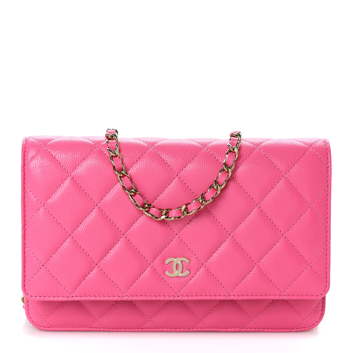 Chanel Caviar Quilted Wallet On Chain WOC Rose 1 of 11