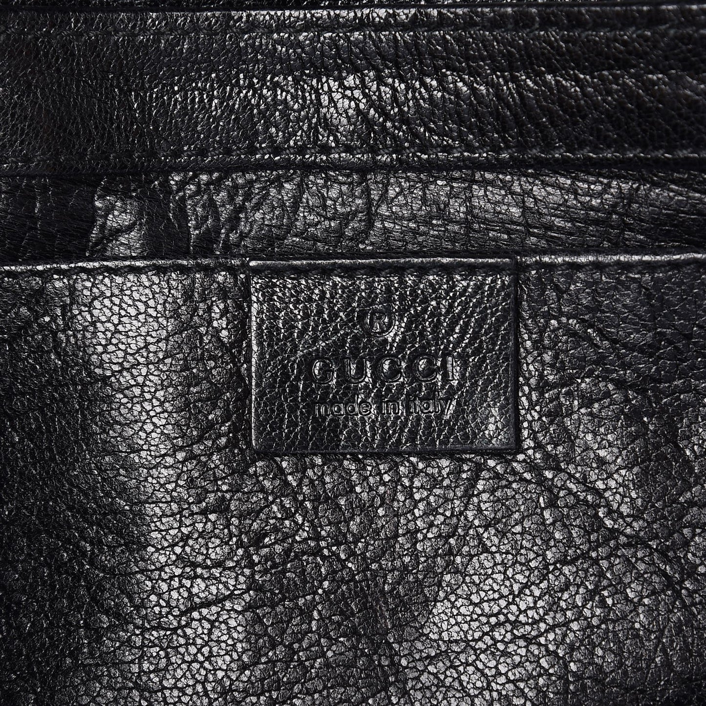 Python Studded Horsebit Chain Clutch Black