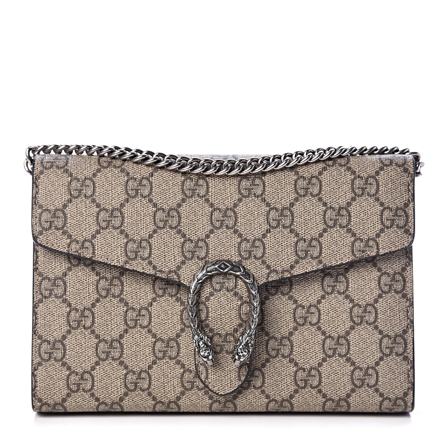 GG Supreme Monogram Mini Dionysus Chain Wallet Beige Taupe