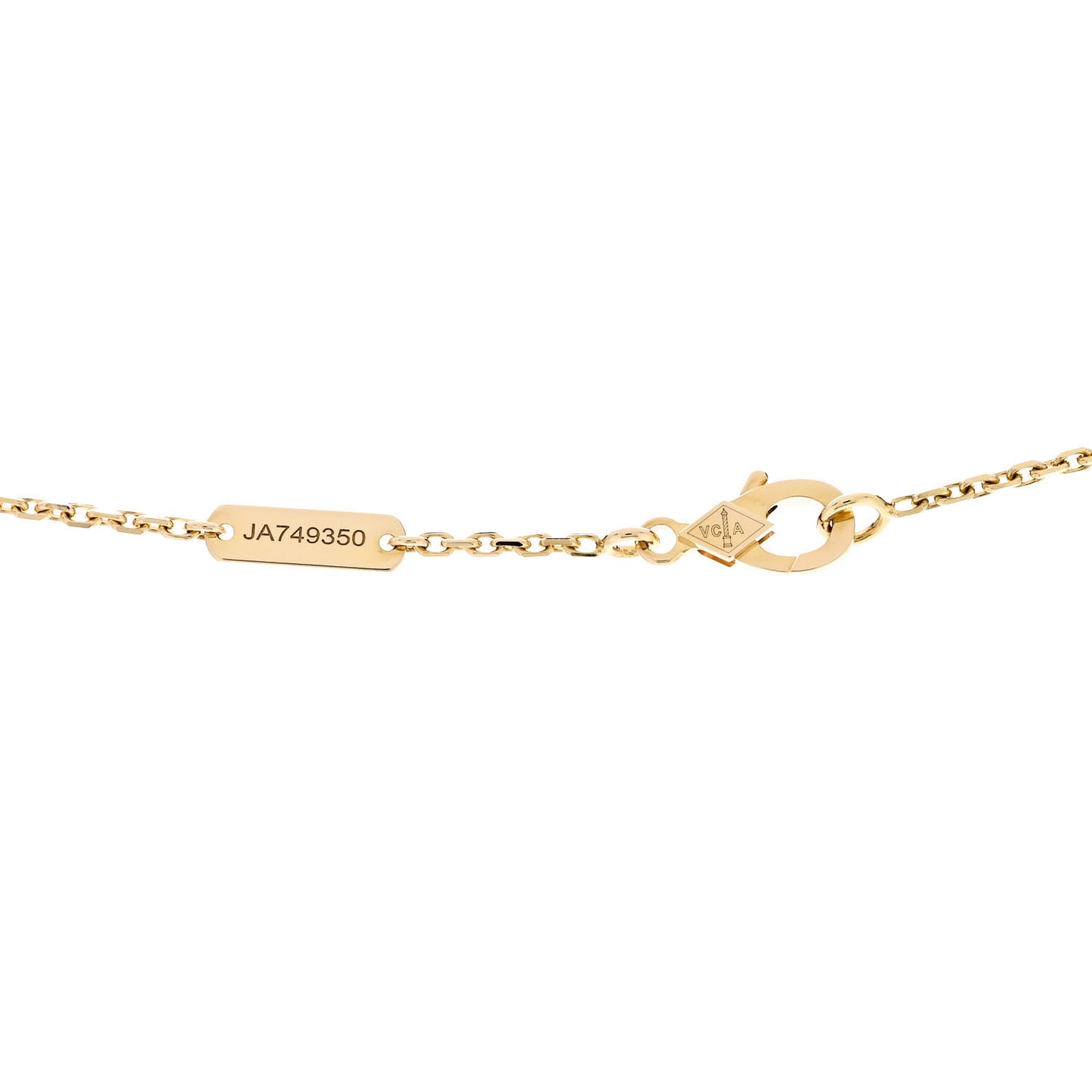 18K Yellow Gold Black Onyx Vintage Alhambra Pendant Necklace