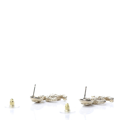 Chanel Crystal CC Drop Logo Earrings Gold 3 of 5