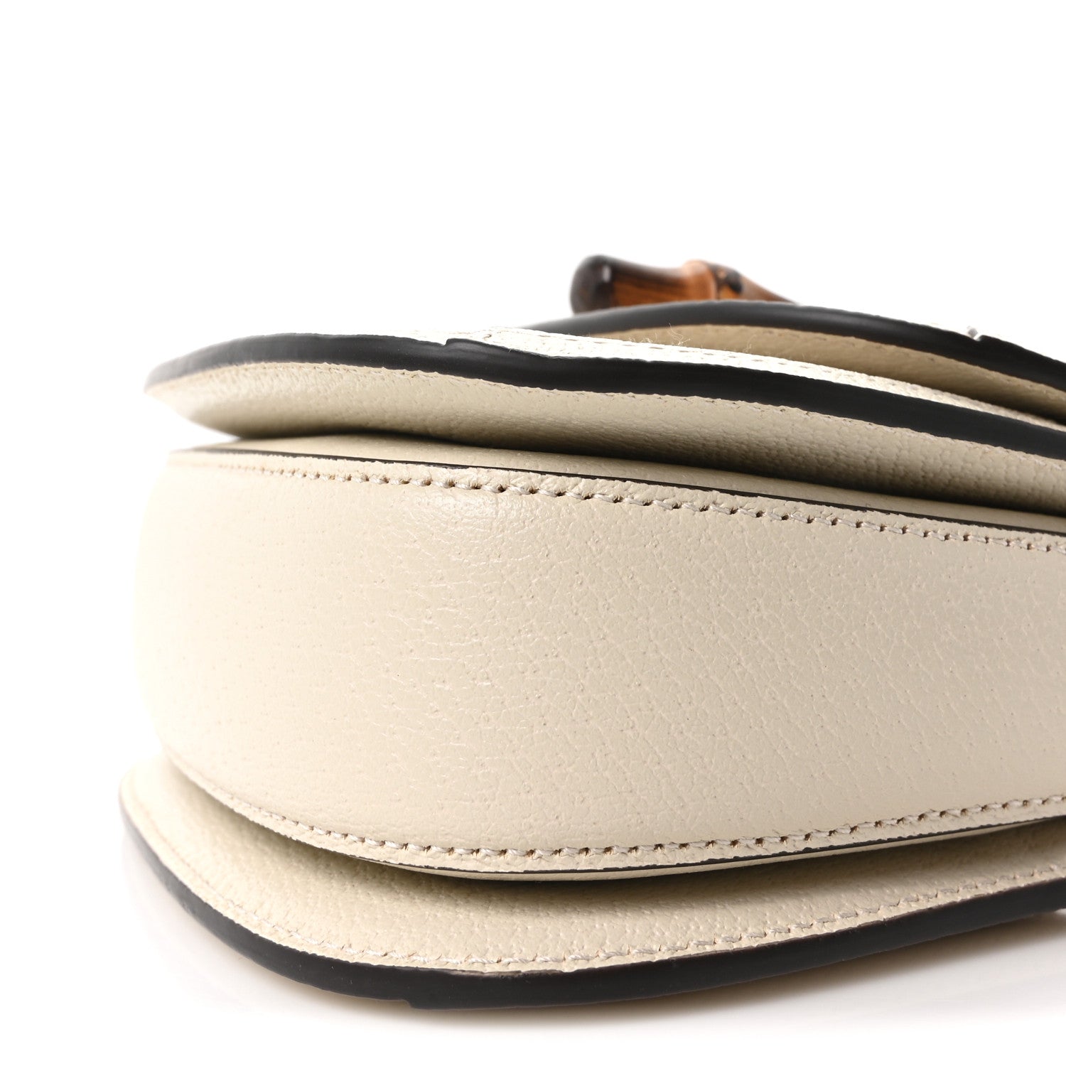 Gucci Monogram Jumbo GG Textured Dollar Calfskin Web Small Bamboo 1947 Top Handle Bag Off White 10 of 10