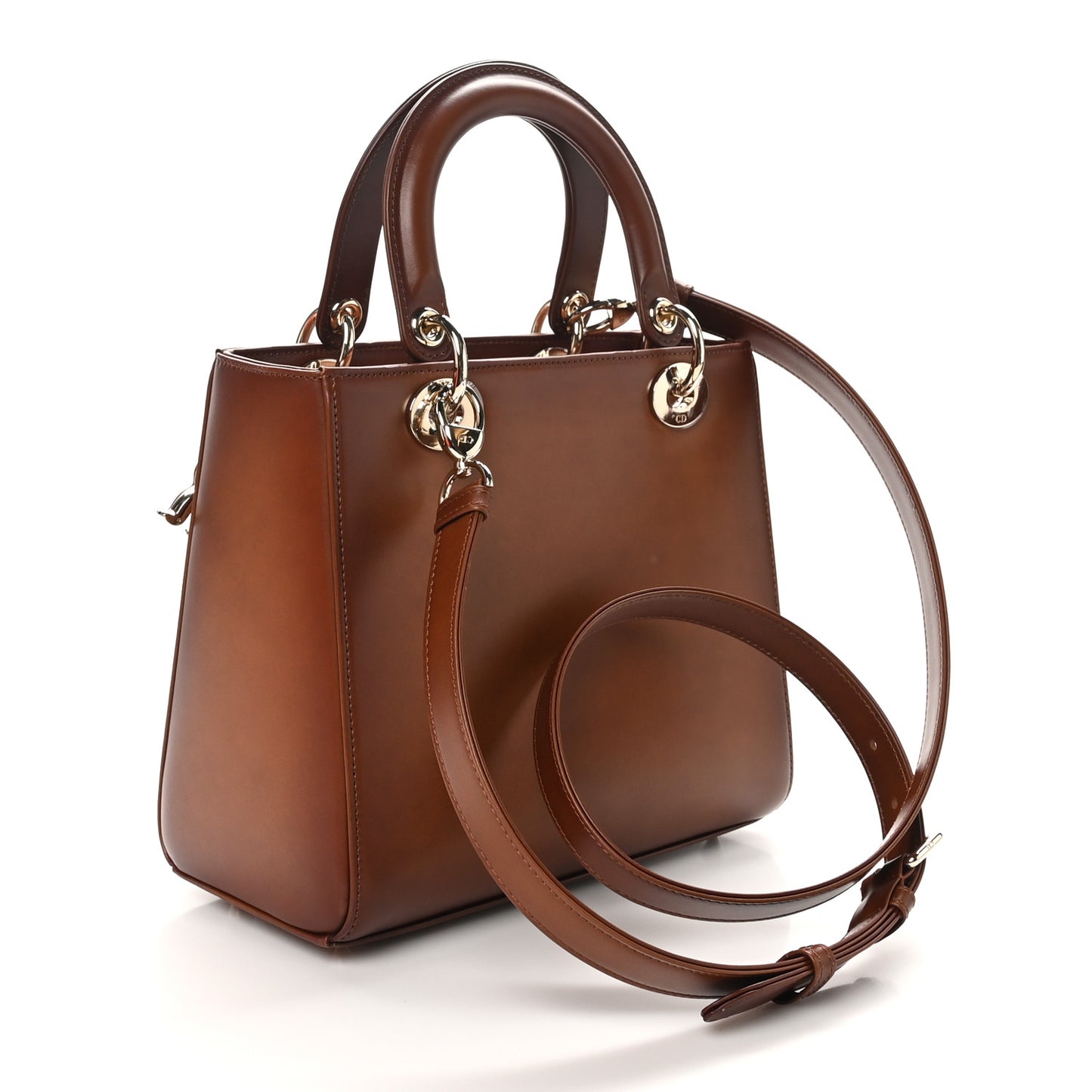 Calfskin 3D Butterfly Embellished Medium Lady Dior Brown