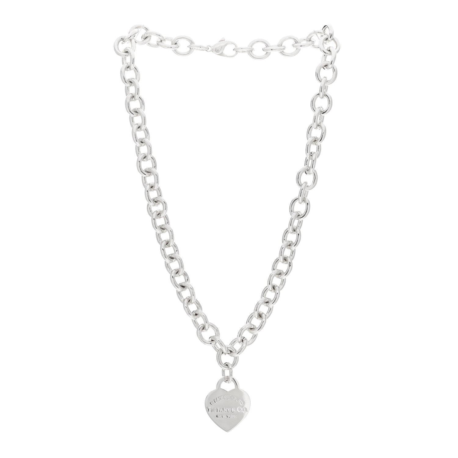 Tiffany Sterling Silver Return to Tiffany Heart Tag Pendant Necklace 2 of 3
