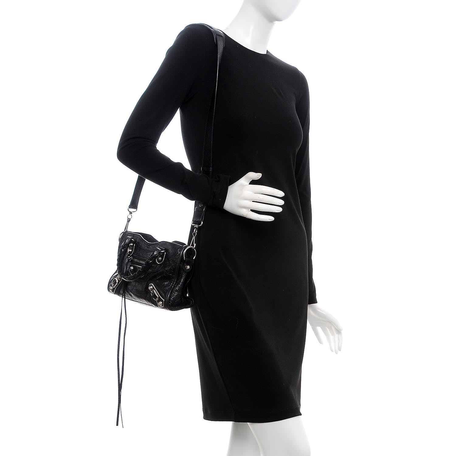 Balenciaga Agneau Silver Metallic Edge Hardware Mini City Black 2 of 12