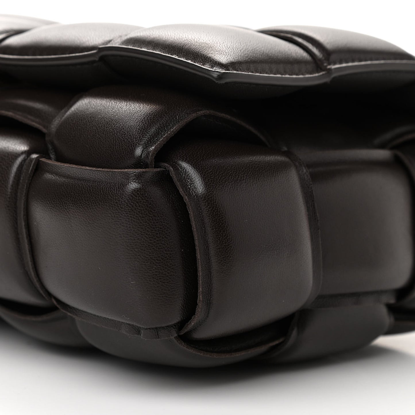 Nappa Maxi Intreccio Padded Cassette Crossbody Bag Fondente