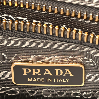 Prada Glossy Calfskin Triangle Medium Bonnie Shoulder Bag Pewter 6 of 10