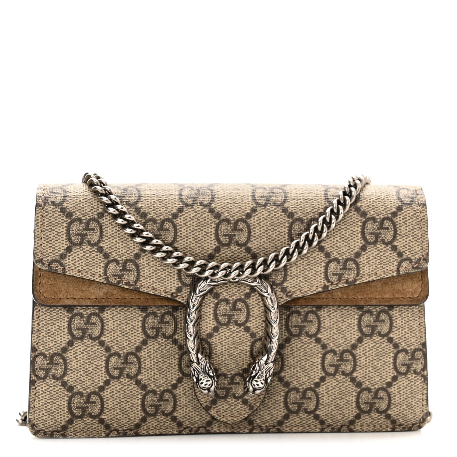 Gucci GG Supreme Monogram Super Mini Dionysus Shoulder Bag Taupe 1 of 10