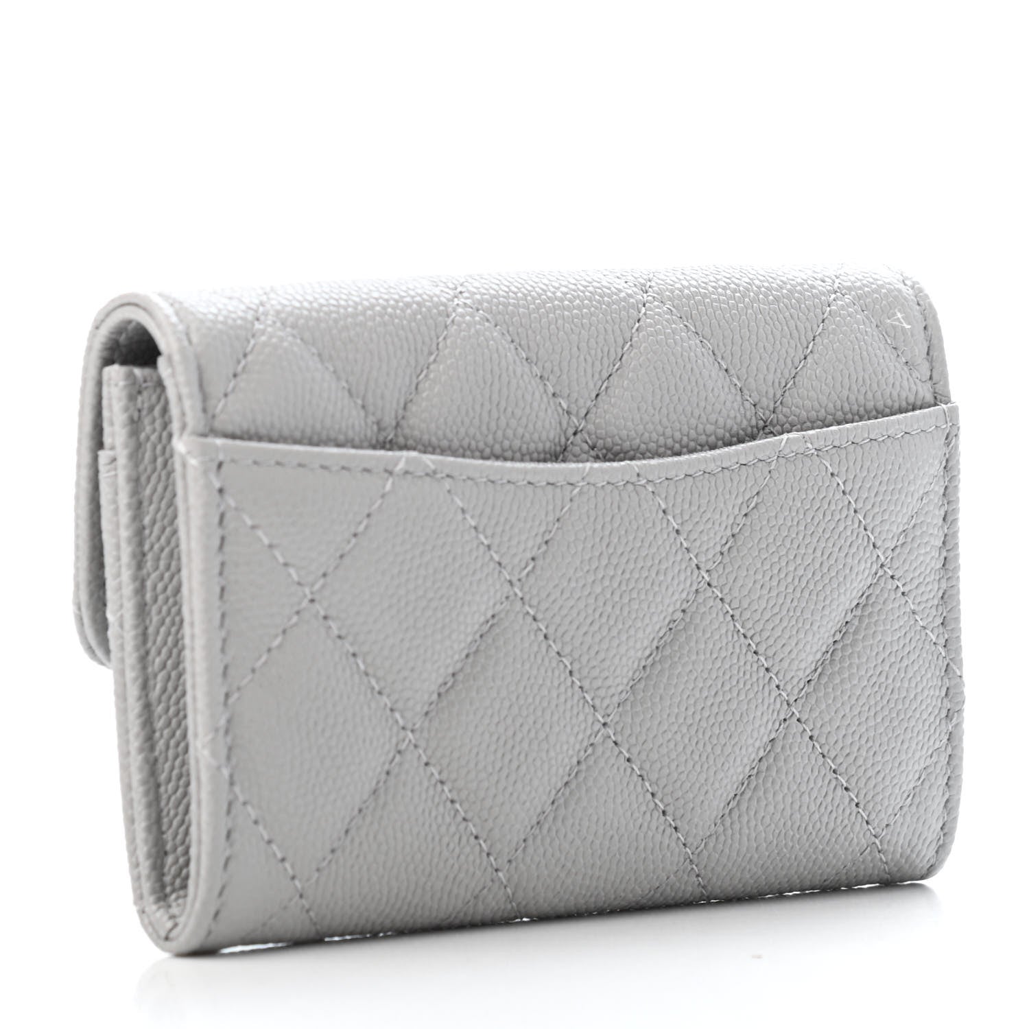 Chanel Caviar Quilted Flap Card Holder Wallet Grey 2 of 4