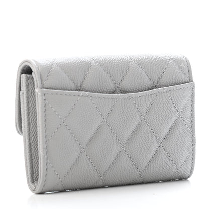 Chanel Caviar Quilted Flap Card Holder Wallet Grey 2 of 4
